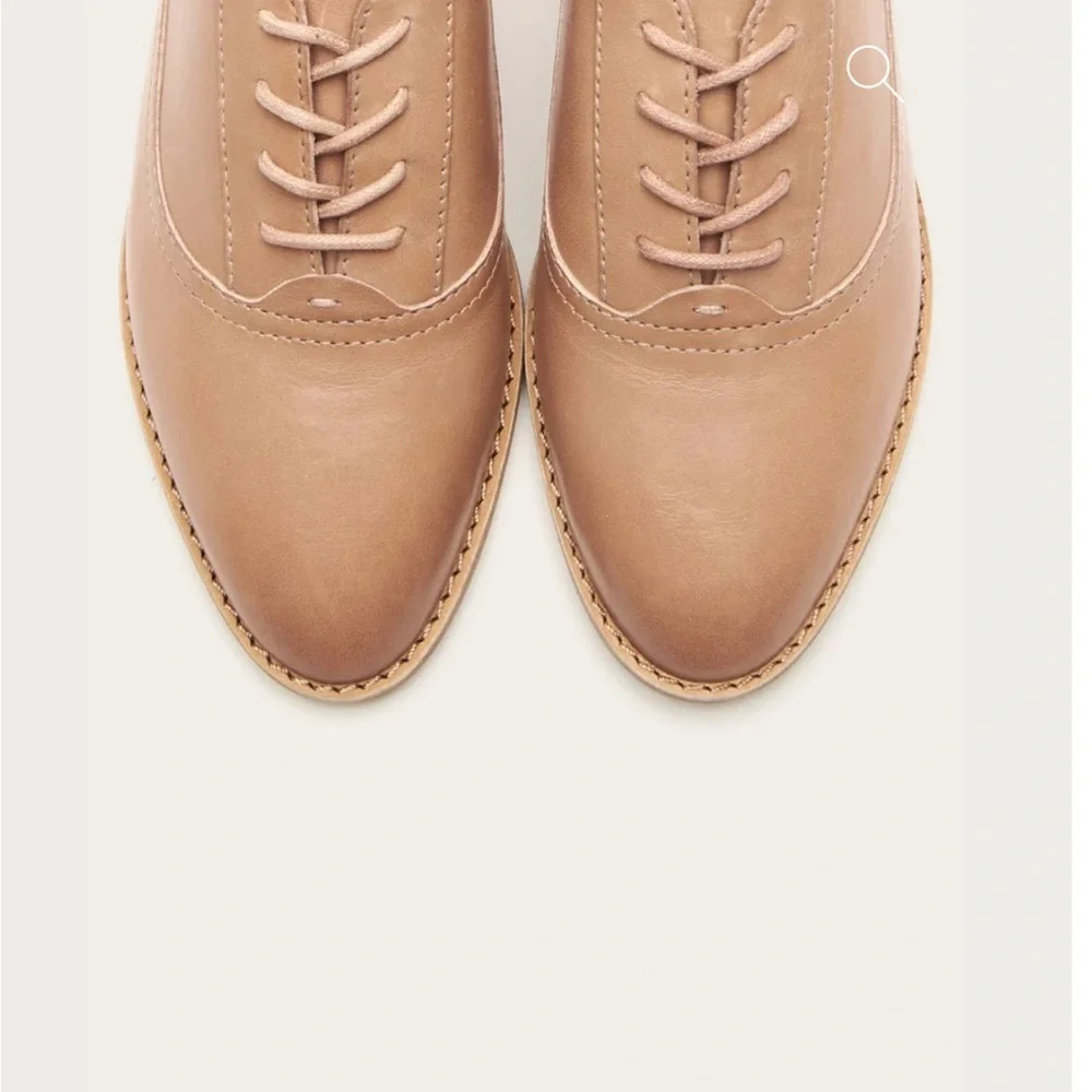 $328 Frye Grace Oxford Light Pink Real Leather Lace Up Casual Formal Work Flat - Picture 5 of 16